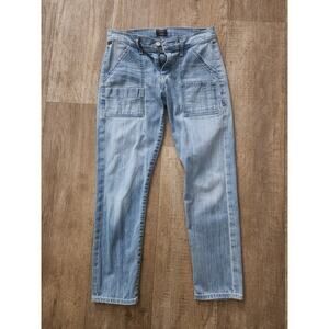 CITIZENS OF HUMANITY COH Leah Cropped Jeans Faded Denim Utility Pockets Size 24